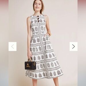 Anthropologie Woodblock Midi Dress
